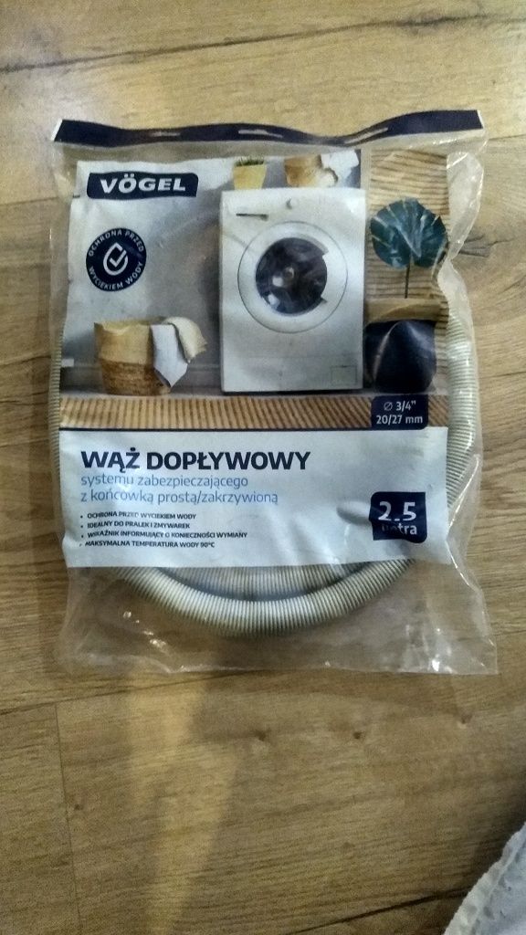 Wąż dopływowy do pralki zmywarki Vögel