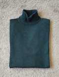 Golf ciemnozielony 100% wełna merino, marka Manor, rozm.M, regular fit