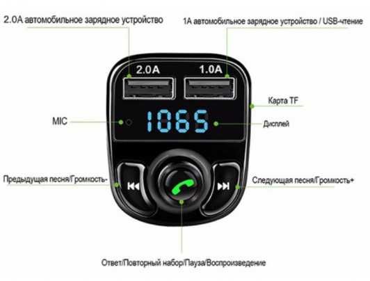 модулятор FM трансмиттер CAR X8 Bluetooth MP3