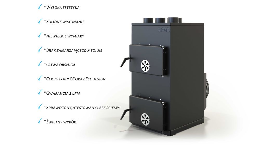 KOZAK 22, ATESTOWANY Piec nadmuchowy, kotłówka 6 i 10mm, CE, Ecodesign