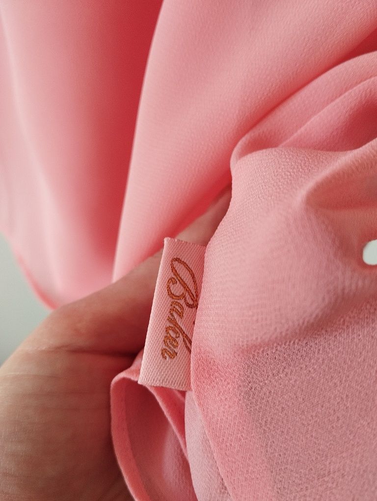 Elegancka różowa bluzka, zwiewna, rękaw motylek r. S 36 Baker by Tom B
