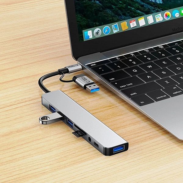 Tech-Protect Hb06 Hub Adapter 9In1 Type-C + Usb2.0 + Usb3.0 + Sd/Tf +