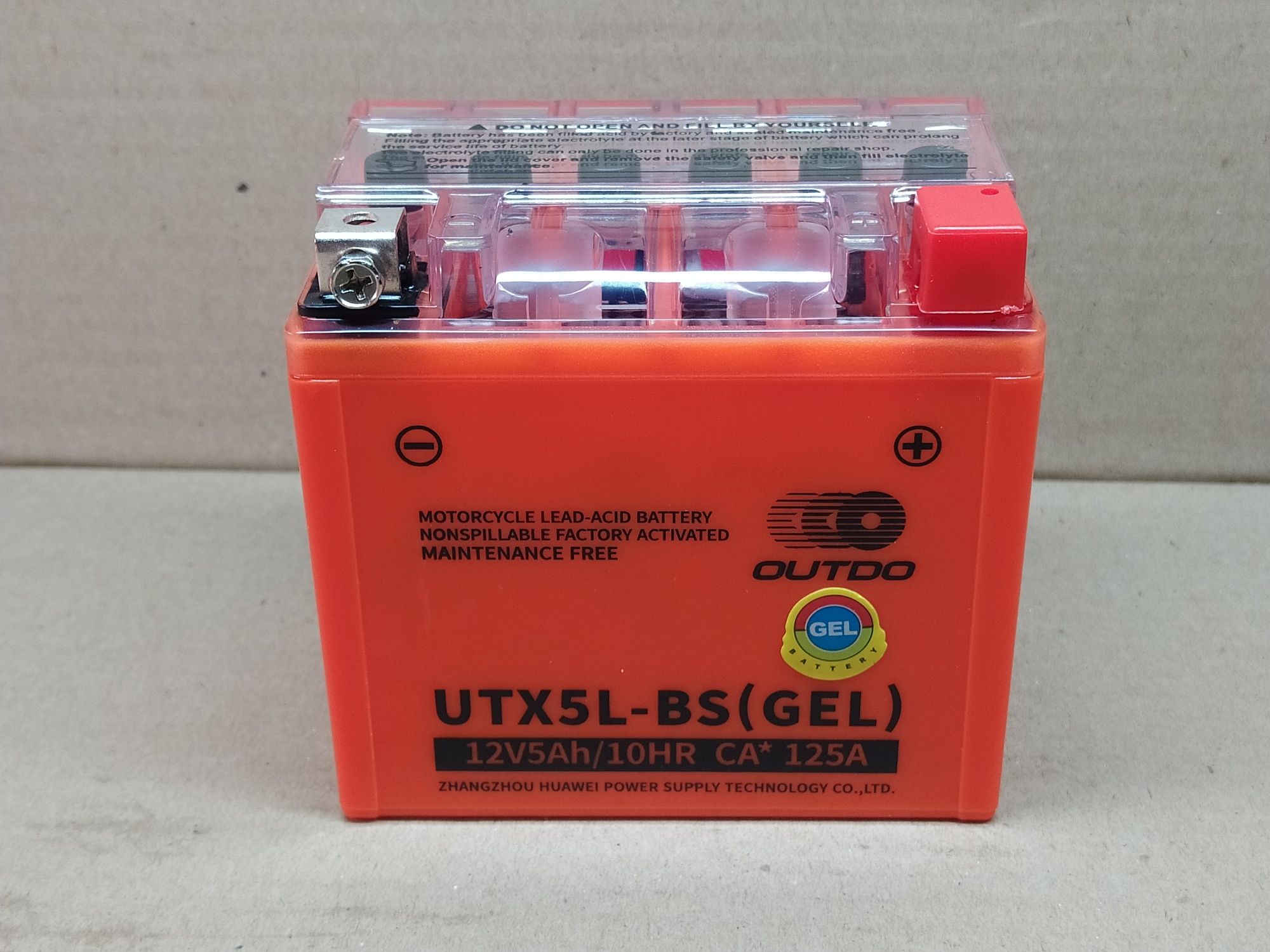 Аккумулятор мото АКБ GEL 12V 5A "OUTDO" 113-70-107mm UTX5L-BS