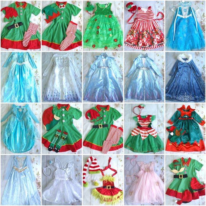 Новогодние карнавальные костюмы платья для девочек 2-13 лет