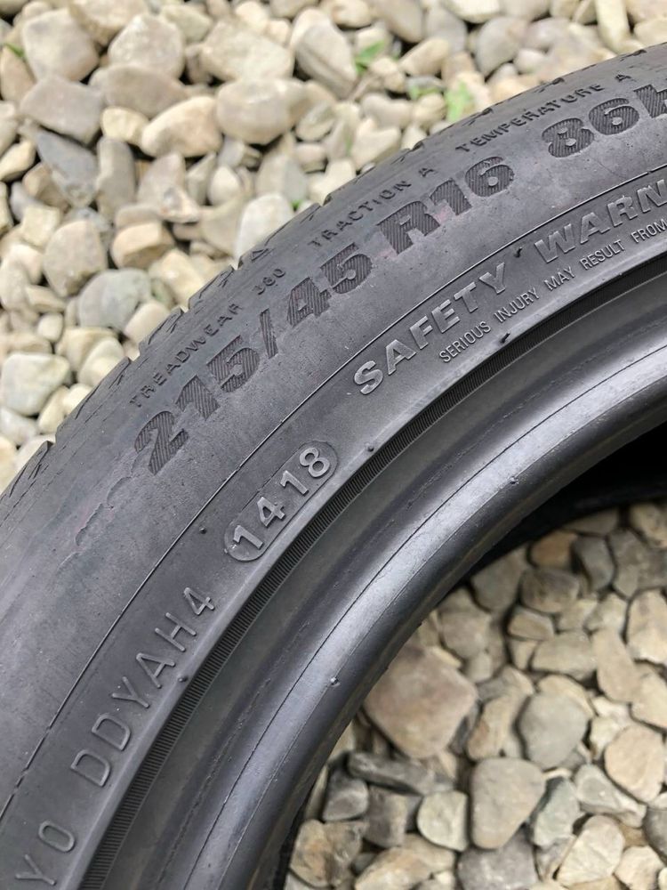 Шини 215/45 r16 Kumho Літо 4шт 2018р (922)