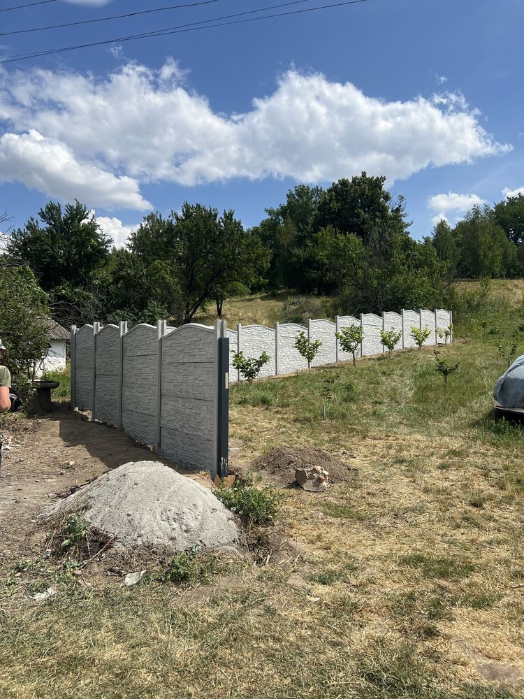 Бетонні забори(огорожі,європаркан) від виробника.Біла Церква і область
