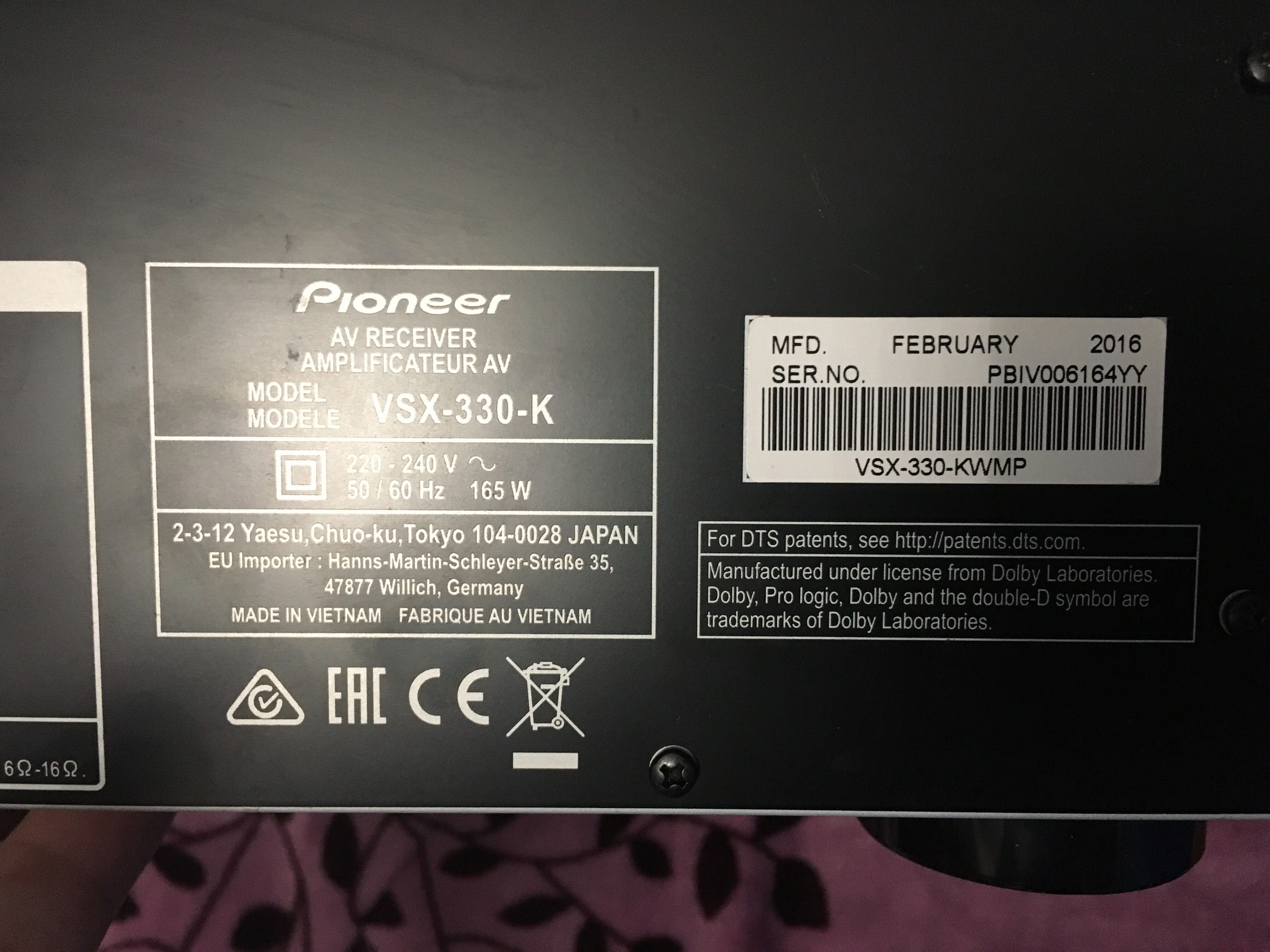 Pioneer VSX 330 K