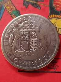 Срібна велика монета 1 крона 1937 Георг VI Британська імперія.Крупна м