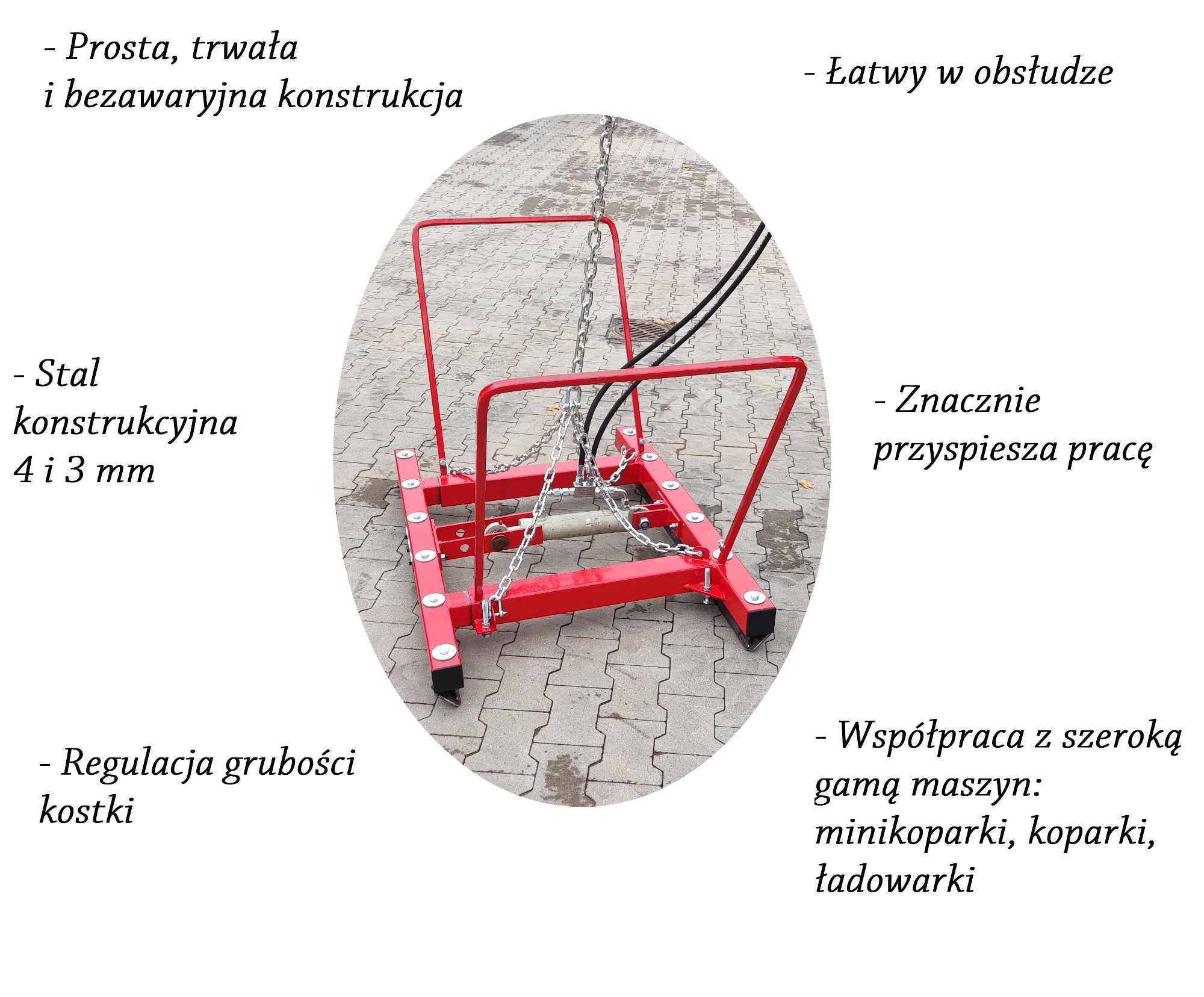 Chwytak / układarka do kostki brukowej do koparki, ładowarki, wózka