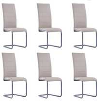 Conjunto 6 cadeiras em Couro artificial cor Cappucino