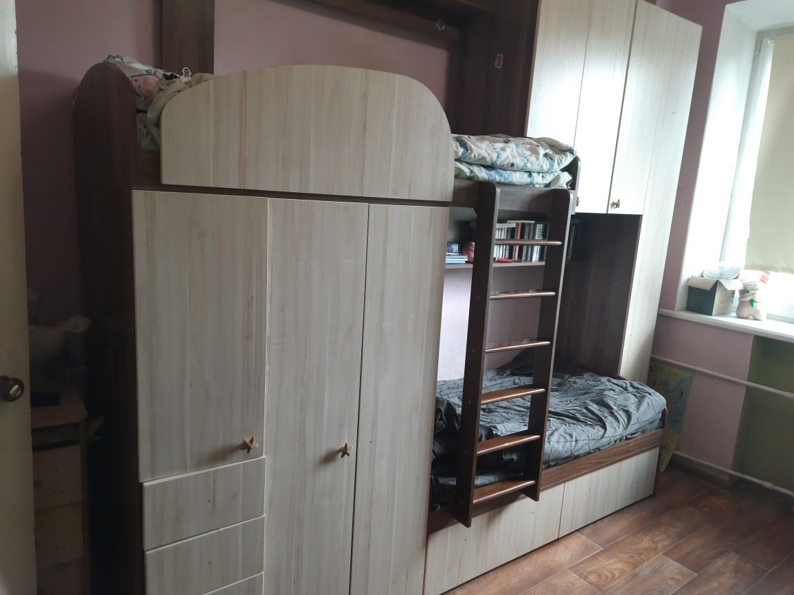 Двухъярусная кровать со шкафами двоярусне ліжко двухярусная
