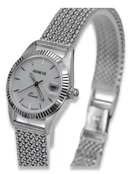 Zegarek damski z białego złota 14k 585  Geneve lw020wdw&lbw003w K