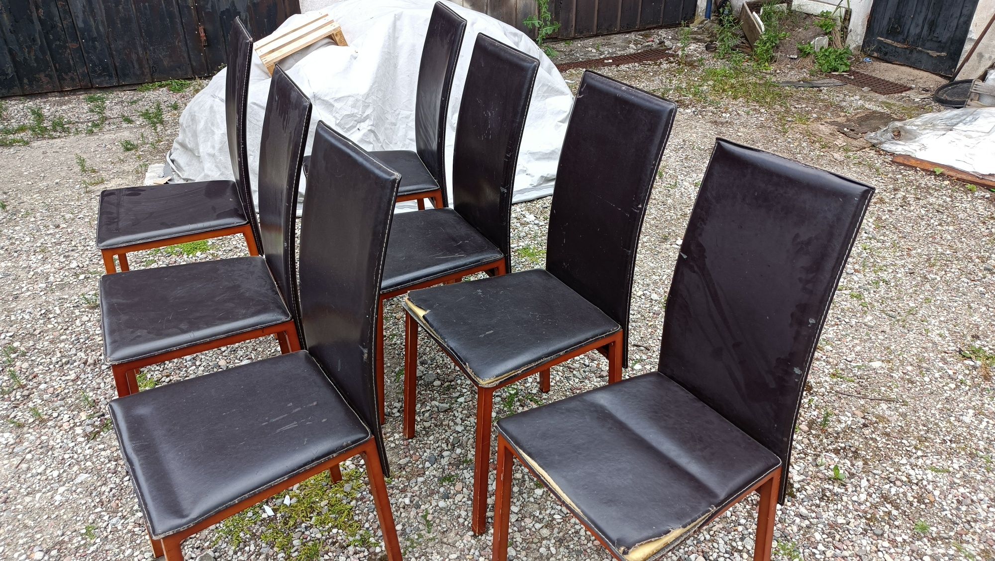 Krzesła do jadalni, Komplet 8 szt krzeseł skóra ekologiczna