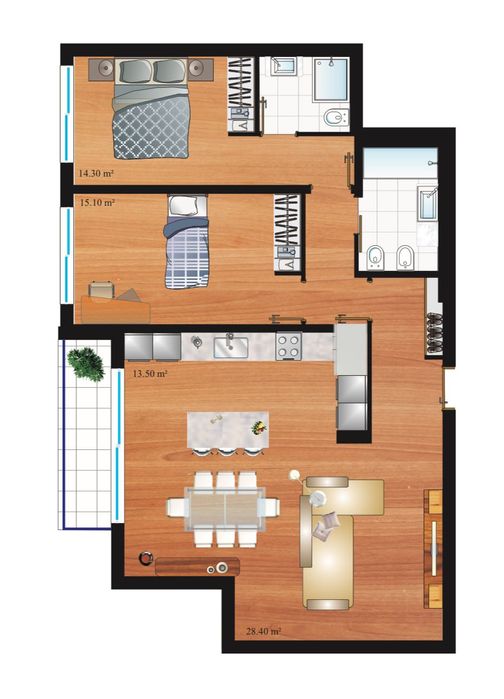 Apartamento T2 (Passionistas) Novo, último andar para arrendamento