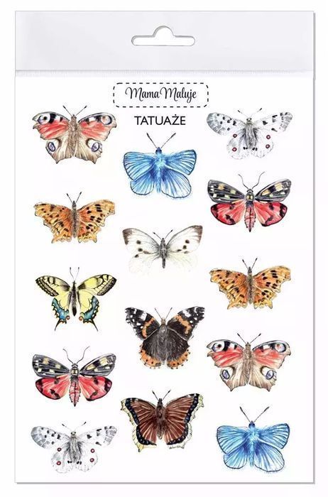 Tatuaże zmywalne Motyle. Mama Maluje
