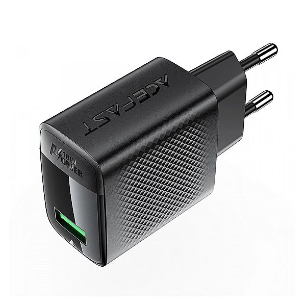 Ładowarka Acefast A90 sieciowa GaN USB-A QC 18W - czarna