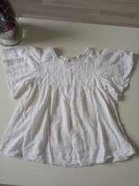 Zara Girls biała koszulka damska bluzka luźna haftowana r 164