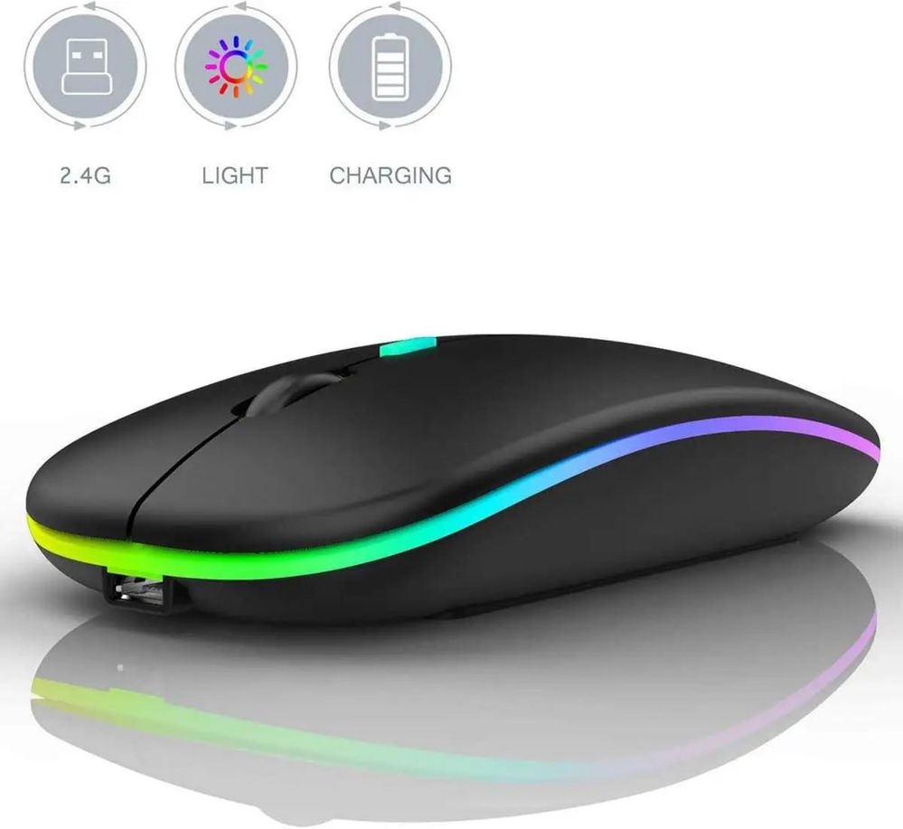 Мишка бездротова з підсвіткою нова миша компютерна Bluetooth безшумна