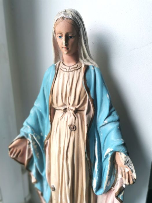 Figura przedwojenna płacząca Matka Boska Niepokalana antyk Maria