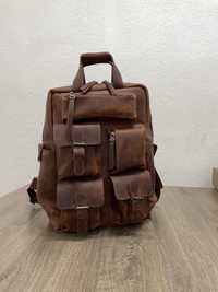 Рюкзак мужской кожаный Городской рюкзак коричневый Рюкзак шкіряний
