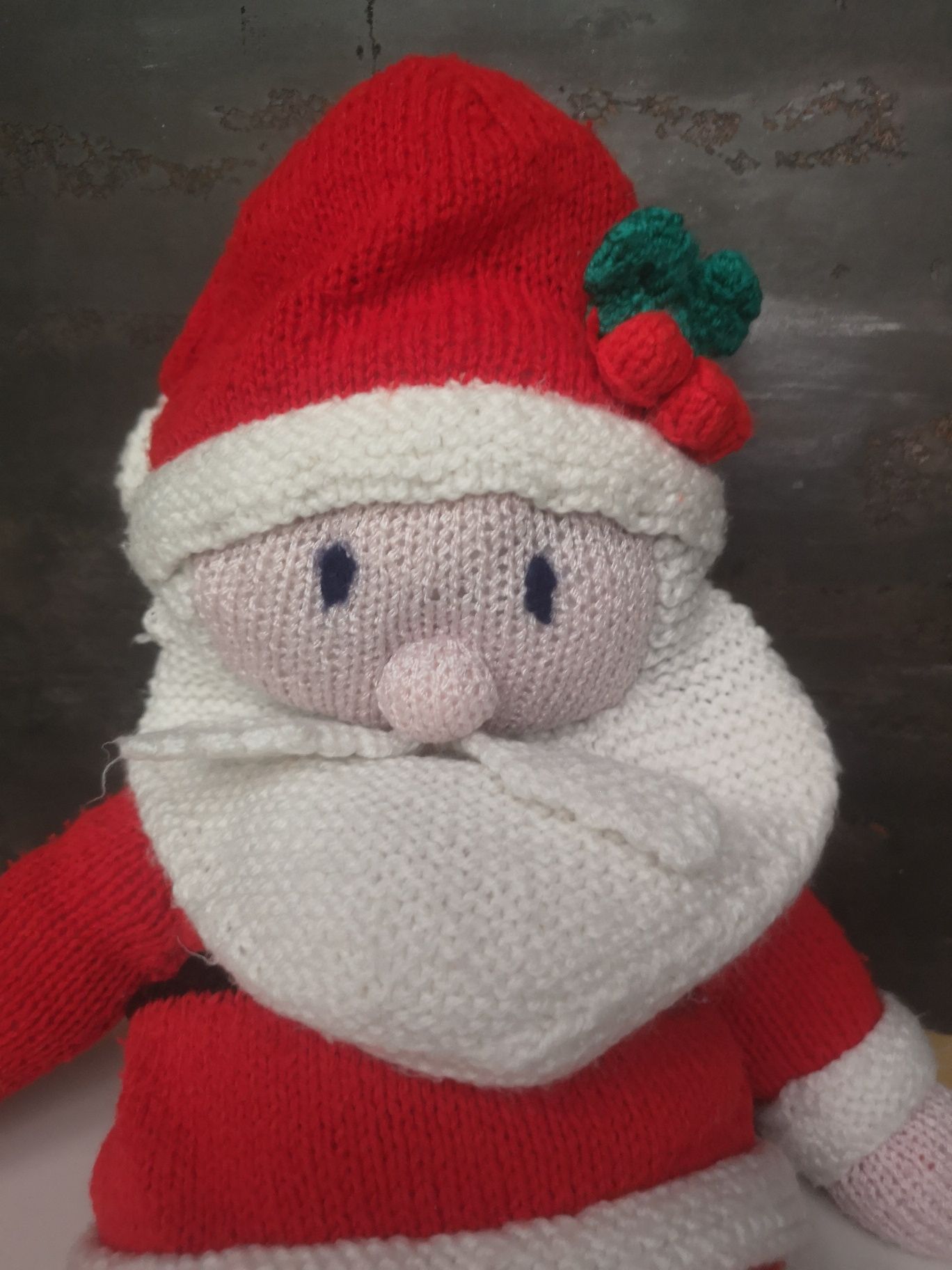 Мягкая вязаная игрушка дед мороз санта Клаус новый год Рождество 47