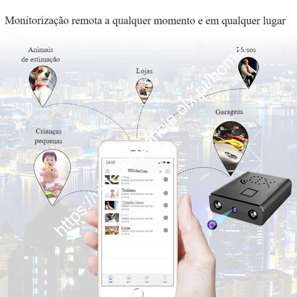 Micro Câmara Espia S/FIOS ‼️ Visão Noturna FullHD ‼️ Deteção Movimento