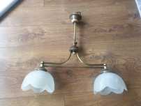 Lampa sufitowa oświetlenie,Żyrandol. Piekny.dwa białe klosze w ksz