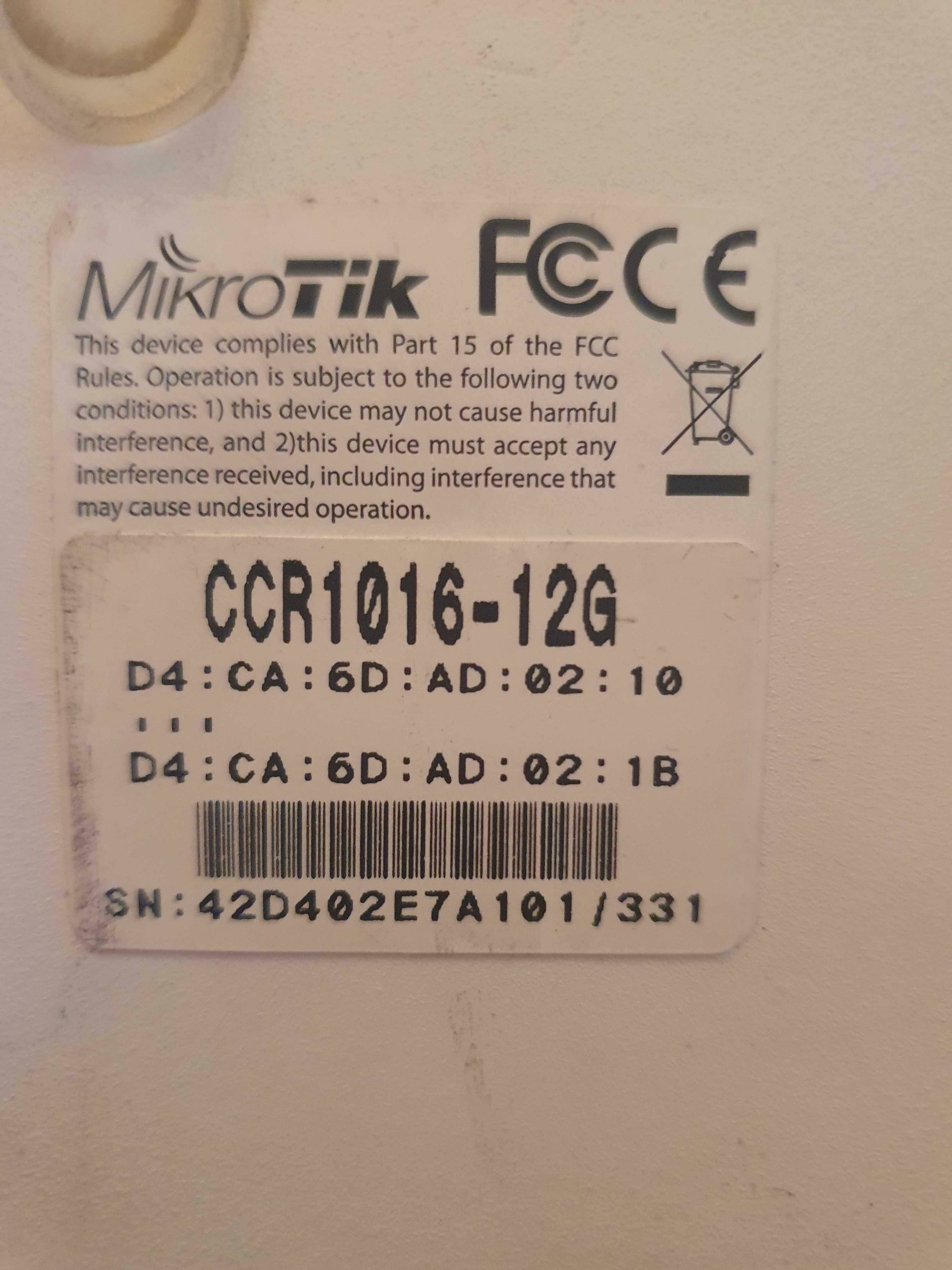 MikroTik CCR1016-12G | Router | 12x RJ45