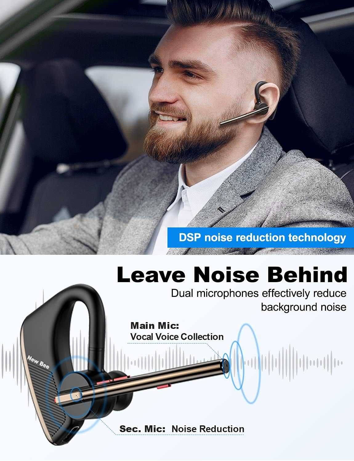 Zestaw słuchawkowy, zestaw głośnomówiący Bluetooth, New bee M50 spm40