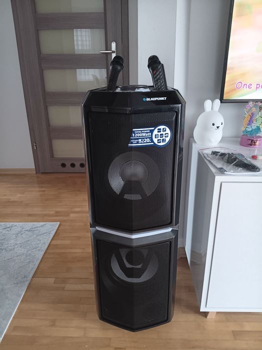 Głośnik 1200w imprezowy przenośny bateria mikrofony wynajem