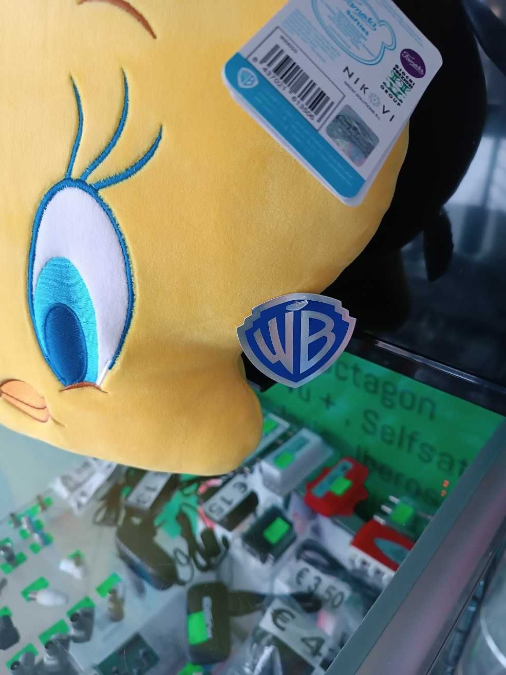 Peluche Almofada Tweety Looney (Edição 100 anos Warner Bros) 33x30cm