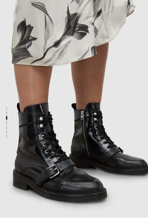 черевики All Saints Donita шкіряні чорні 39р