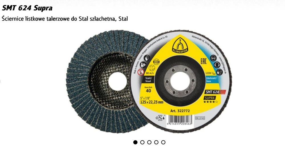 Klingspor SMT 624 Supra 80 Tarcze do szlifowania, Ściernice listkowe