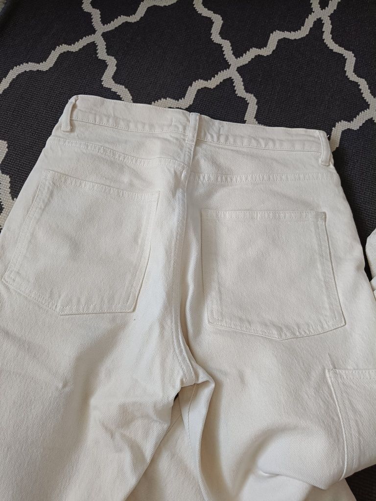 Zestaw Zara Spodnie plus Stradivarius Bluzka Lniana rozm 36
