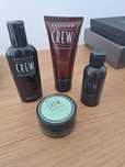 Kit American Crew champô, gel, creme de fixação, creme de barbear