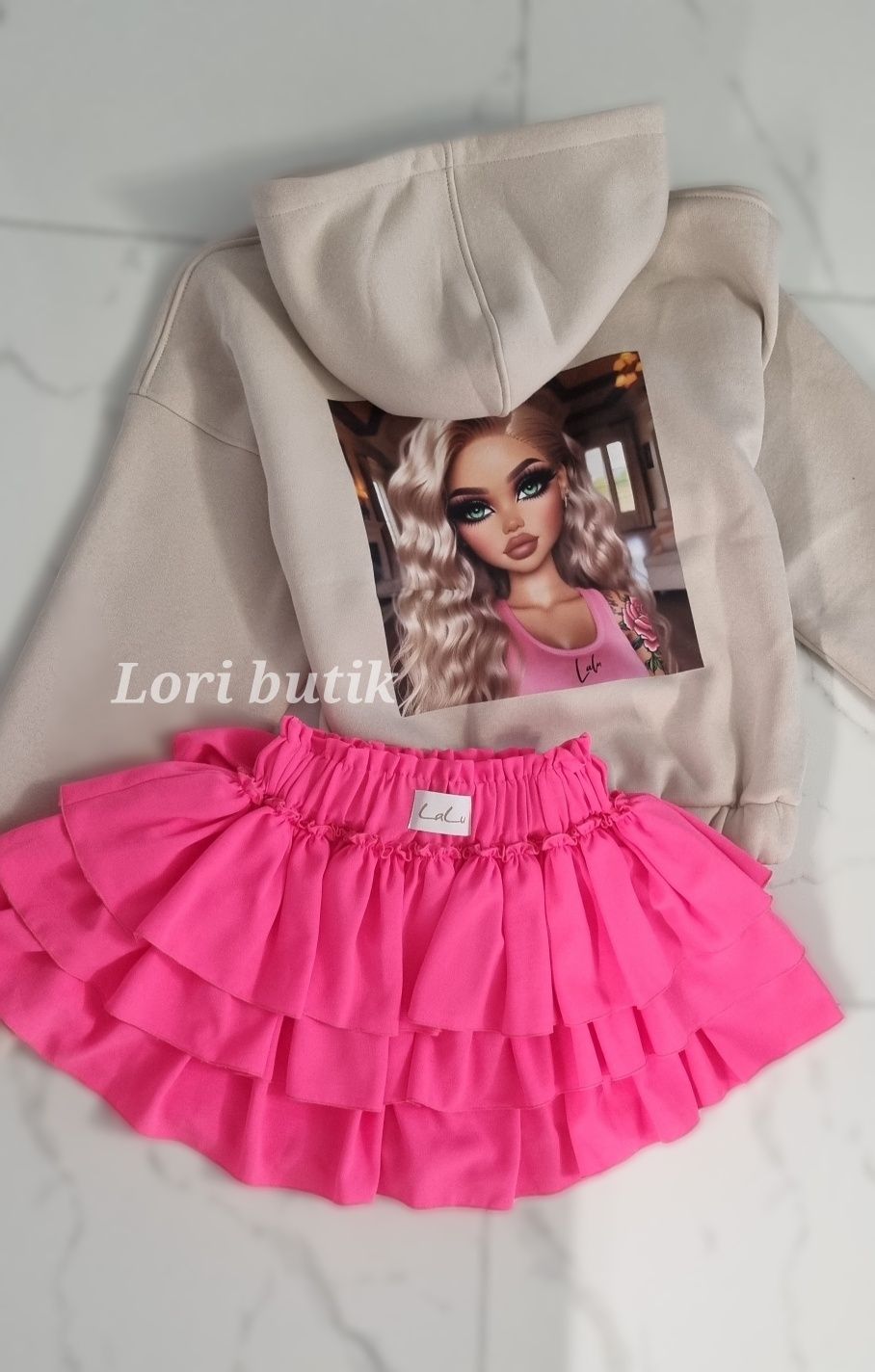 Bluza lalu laleczka spodniczko spodenki