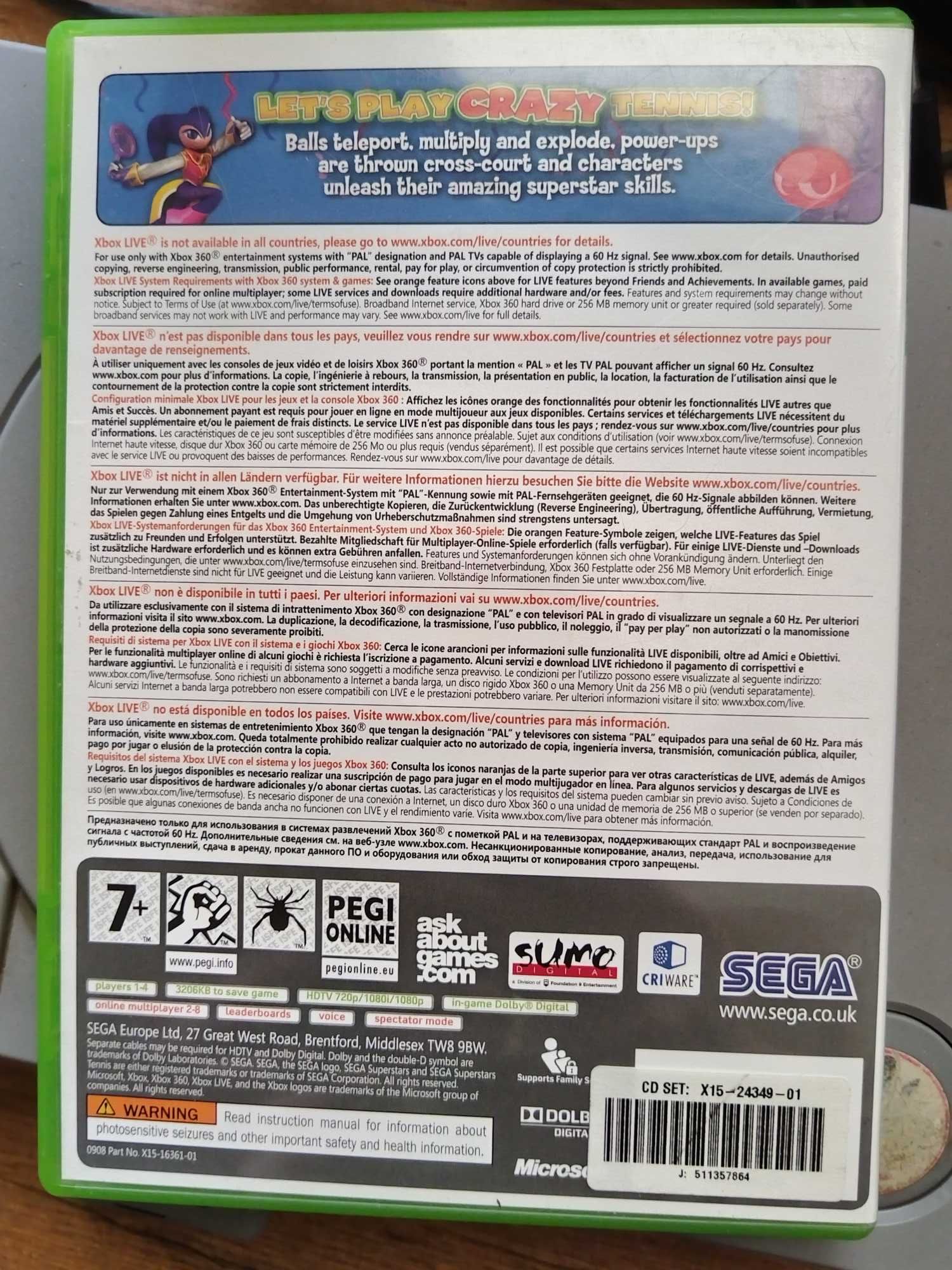 Gra Sega Superstar Tennis na konsolę XBOX 360