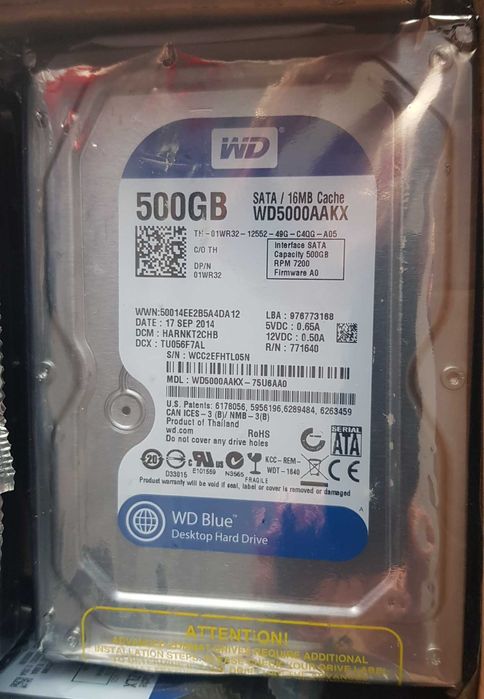 Disco Interno 3,5" Western Digital 500Gb SATA 7200 RPM (NOVO)