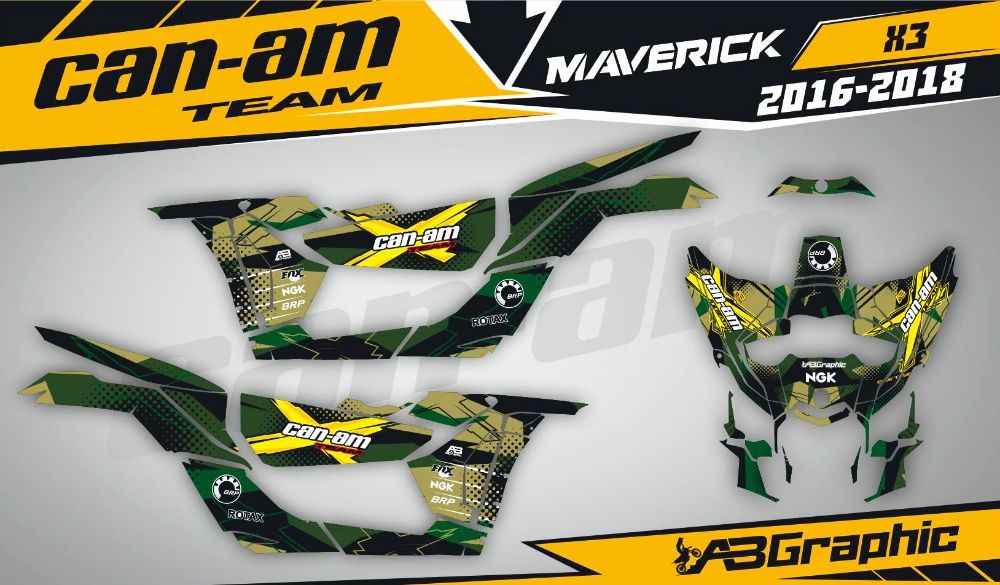 Наклейки ATV BRP Bombardier Can-Am DS Outlander Renegade Maverick x3