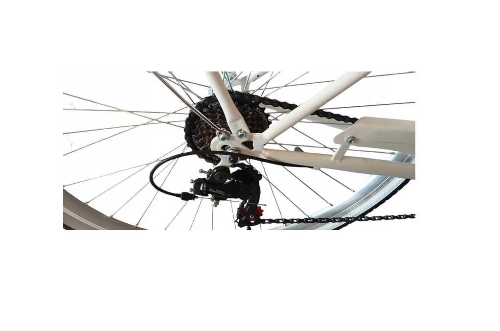 Rower damski kremowy miejski 26 SHIMANO damka KOSZ + WKŁAD GRATIS