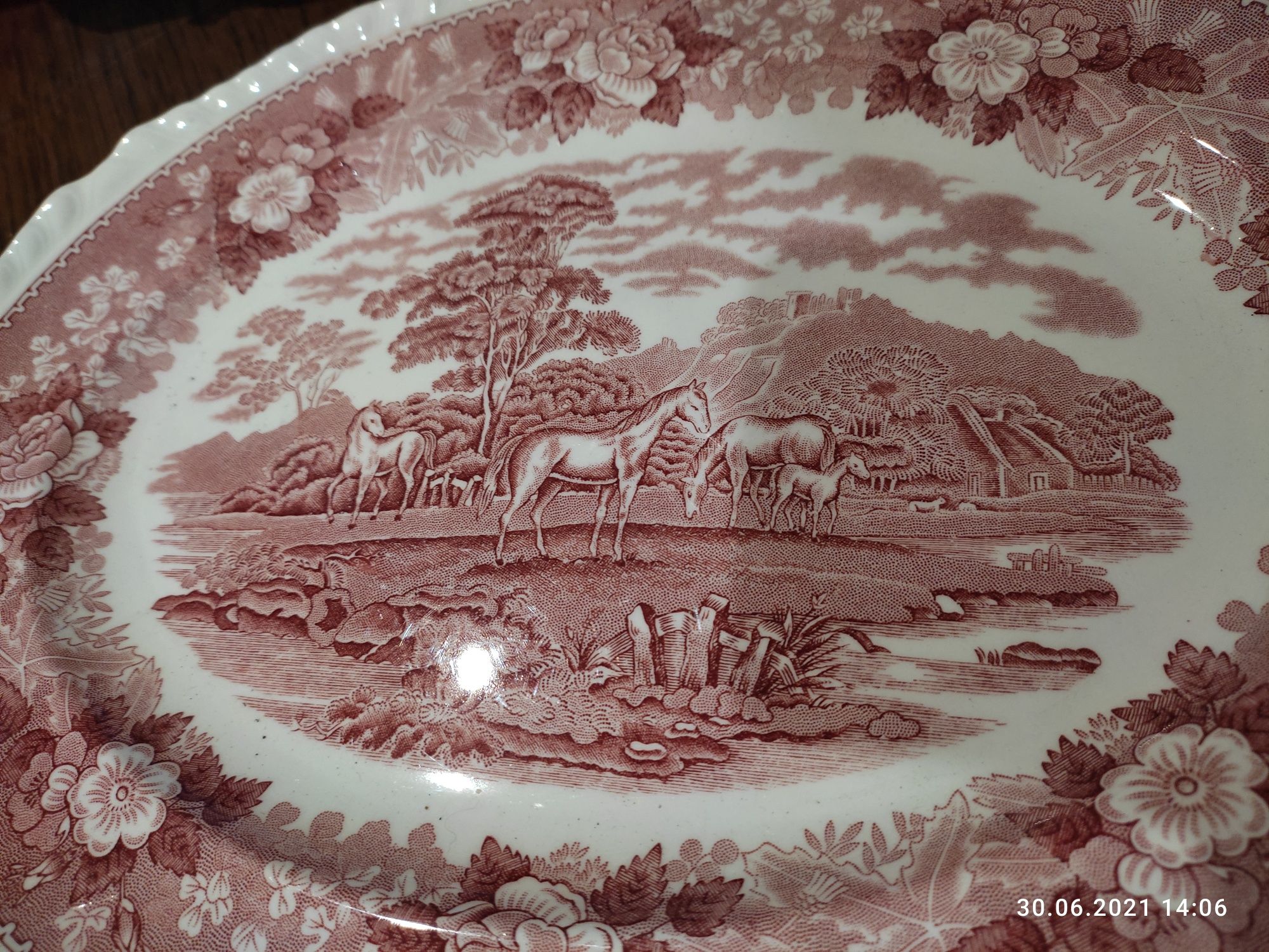 ADAMS English Scenic Wedgwood taca sygnatura  talerz kolekcja Anglia