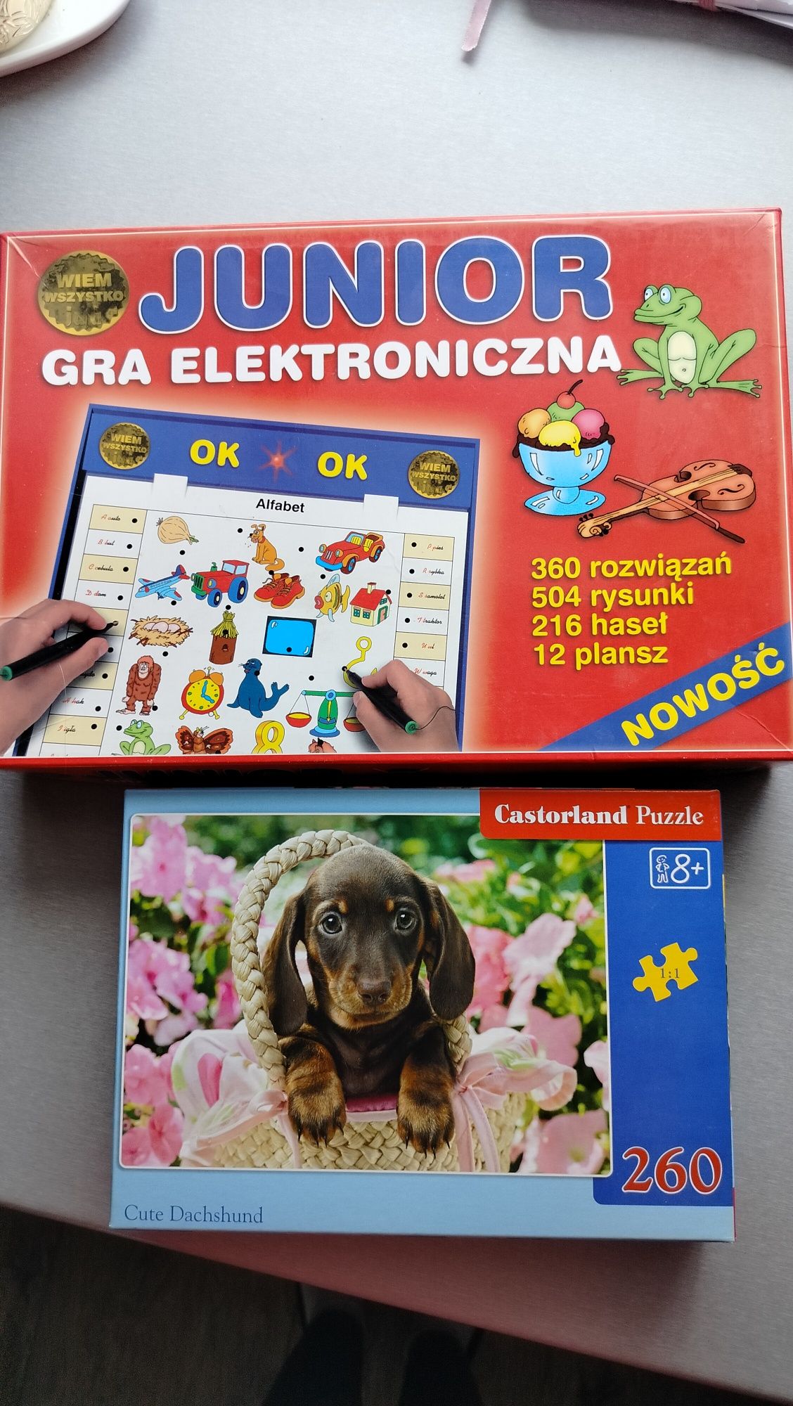 Zestaw Gra elektroniczna i Puzzle Castorland z pieskiem 260 el.