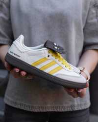 Жіночі кросівки Adidas Samba x Wales Bonner білий з жовтим AD088 ТОП