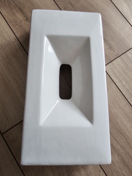 Duży ciężki wazon waza na kwiaty ozdobna prostokąt