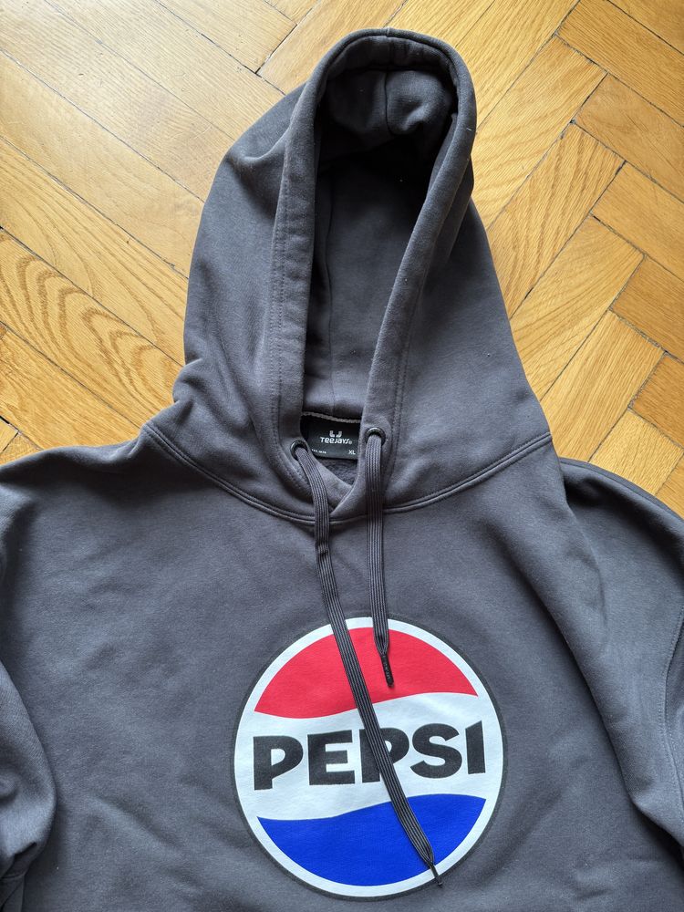 Bluza Pepsi szara z kapturem XL męska/damska bawełniana unisex ciepła