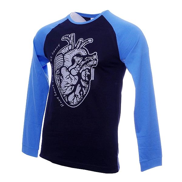 Koszulka Serce Anatomiczne z długim rękawem granatowo niebieska (xxl)
