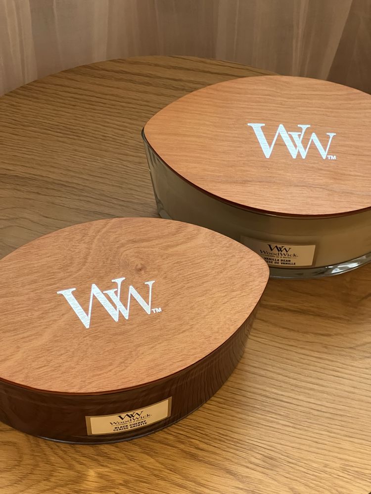 Свічка WoodWick Black Cherry, WoodWick Vanilla Bean