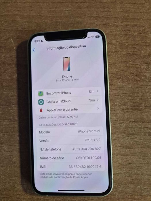 IPHONE 12 Mini, Capacidade: 256GB,  2 anos de utilização