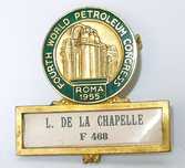 Vintage alfinete / pin "Fourth World Petroleum Congress Roma 1955"