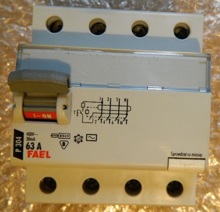 fael wyłącznik różnicowoprądowy 63A 3fazy 4p30ma